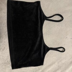 Charlotte Russe Black Velvet Crop Top